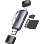 Lecteur de Carte SD Ugreen USB C USB 3.0 2 en 1 Adaptateur de Carte SD en Aluminium (50706)