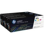 HP 305A Cyan/Magenta/Jaune (CF370AM) - Pack de 3 toners couleur HP LaserJet d'origine