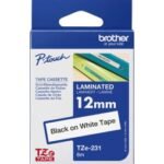 Cassette à ruban Brother TZe-231 - Noir sur blanc, 12 mm de large / 8 m de long