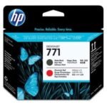 Tête d'impression noire à finition mate/rouge chromatique HP 771 Designjet (CE017A)