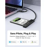 Adaptateur Ugreen Câble SATA USB 3.0 pour SSD et Disques Durs 2,5 Pouces (70609) – Image 4