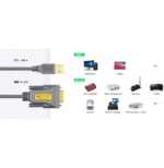 Adaptateur Ugreen USB 2.0 vers DB9 RS-232 Mâle - 3 mètres (20223) – Image 4