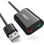 Adaptateur Ugreen USB-A vers 3.5 mm audio Stereo Noir (30724)