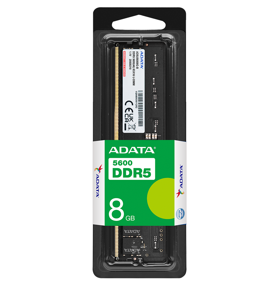 barrette-memoire-adata-u-dimm-8gb-ddr5-5600-mhz-pc-bureau-ad5u56008g-s.png Barrette mémoire ADATA U-DIMM 8GB DDR5-5600 MHz - PC bureau (AD5U56008G-S) – Image 1
