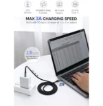 Câble Ugreen USB-C 3.1 Mâle vers Mâle - 1.5 mètre (50751) – Image 2