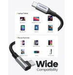 Câble Ugreen USB-C vers USB-C 5A 100W - 1 mètre (70643) – Image 3