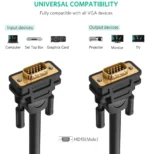 Câble Ugreen VGA Mâle vers Mâle - 5 mètres (11632) – Image 2