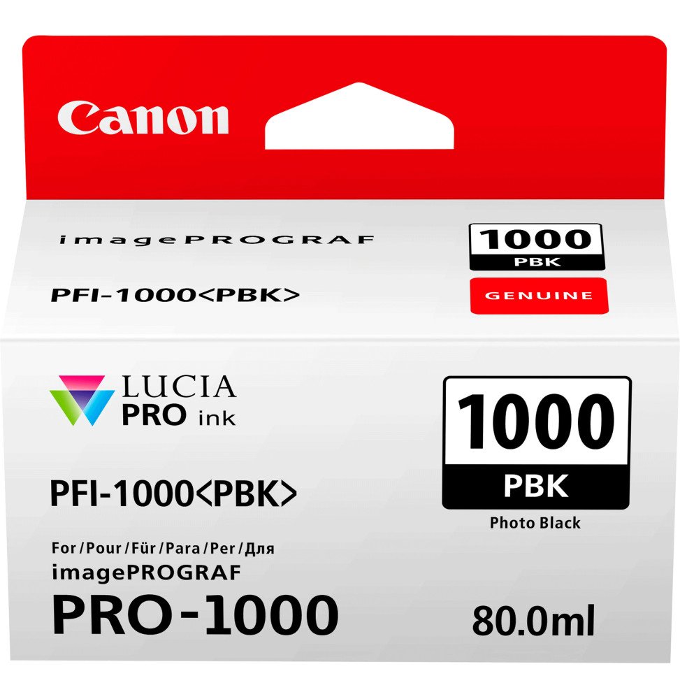 canon-pfi-1000pbk-noir-photo-cartouche-dencre-canon-dorigine-0546c001aa.jpg Canon PFI-1000PBK Noir photo - Cartouche d'encre Canon d'origine (0546C001AA) – Image 1
