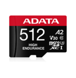 Carte mémoire ADATA 512 Go microSDXC/SDHC UHS-I haute endurance (AUSDX512GUI3V30SHA2-)