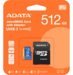 Carte mémoire ADATA Premier Pro 512 Go microSDXC/SDHC UHS-I Classe 10 (AUSDX512GUICL10A1-RA) – Image 3