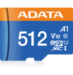 Carte mémoire ADATA Premier Pro 512 Go microSDXC/SDHC UHS-I Classe 10 (AUSDX512GUICL10A1-RA)