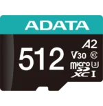 Carte mémoire ADATA Premier Pro 512 Go microSDXC/SDHC UHS-I U3 V30 (AUSDX512GUI3V30SA2-R)