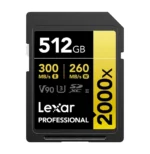 Carte SD Lexar Professional 2000x GOLD SDXC UHS-II 256 Go 300MB/s (LSD2000256G-BNNNG) – Image 2