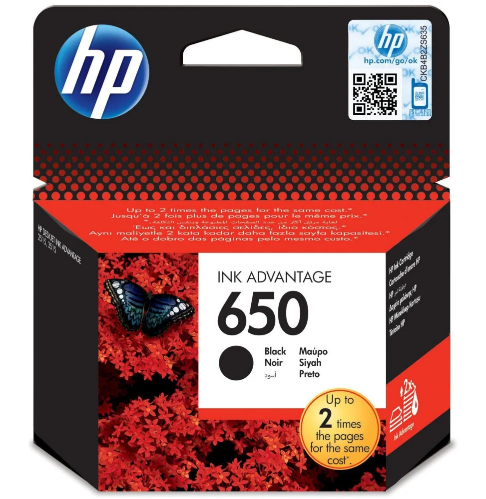 cartouche-d-encre-noire-hp-650-cz101ae.webp HP 650 Black Original Ink Advantage Cartridge (Original) – Image 1