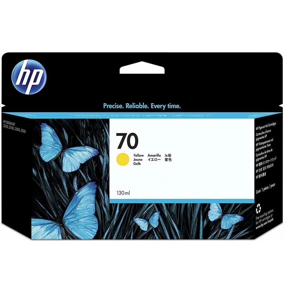 cartouche-dencre-jaune-hp-70-130-ml-c9454a.webp HP 70 130-ml Yellow DesignJet Ink Cartridge (Original) – Image 1