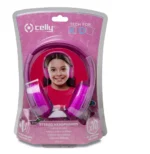 Casque CELLY pour enfants avec stickers - Rose - Jack 3,5 mm (KIDSBEATPK) – Image 6