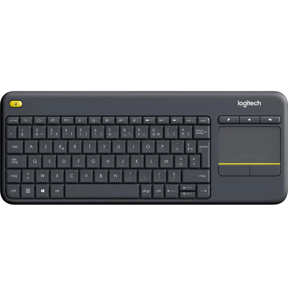 clavier-sans-fil-avec-pave-tactile-integre-logitech-wireless-touch-keyboard-k400-plus-noir-azerty-francais.webp Clavier sans fil avec pavé tactile intégré Logitech K400 Plus (AZERTY, Français) – Image 1
