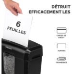 Destructeur Fellowes Powershred® 6C — Sécurité P-4 · 11 L · 6 feuilles/passage – Image 3