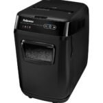 Destructeur Fellowes AutoMax™ 200C — Sécurité P-4 · 32 L · chargeur auto 200 feuilles