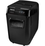 Destructeur Fellowes AutoMax™ 200C — Sécurité P-4 · 32 L · chargeur auto 200 feuilles