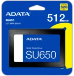 Disque Dur interne SSD ADATA SU650 SATA 2.5" 512 Go (ASU650SS-512GT-R)