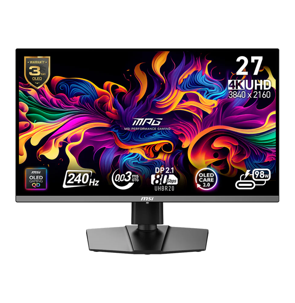 ecran-gaming-27-ultrahd-msi-mpg-272urx-qd-oled-9s6-3cd79a-054.png Écran Gaming 27" 4K UltraHD MSI MPG 272URX QD-OLED (9S6-3CD79A-054) – Image 1