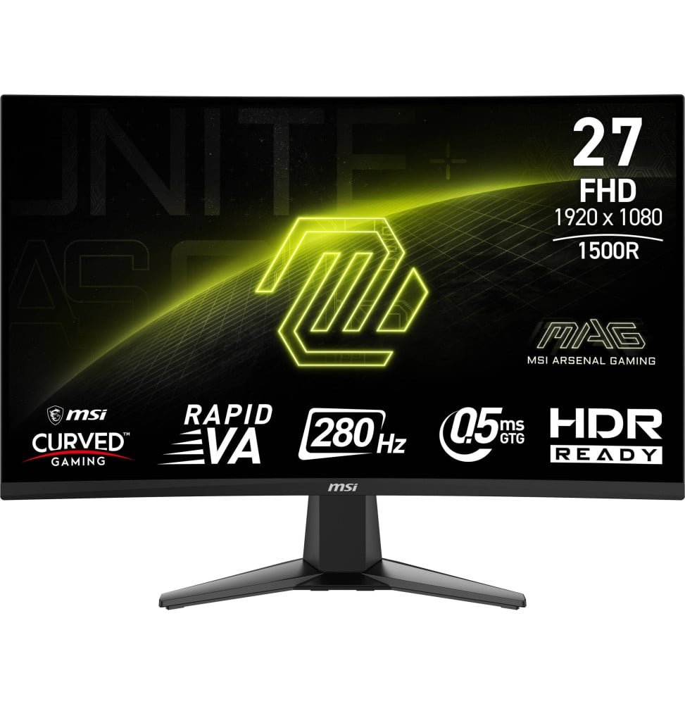 ecran-incurve-gaming-27-full-hd-msi-mag-276cxf-9s6-3ce01m-014.jpg Écran incurvé Gaming 27" Full HD MSI MAG 276CXF (9S6-3CE01M-014) – Image 1