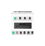 Lecteur carte mémoire SD/TF Ugreen USB 3.0 2 en 1 (20250) – Image 2
