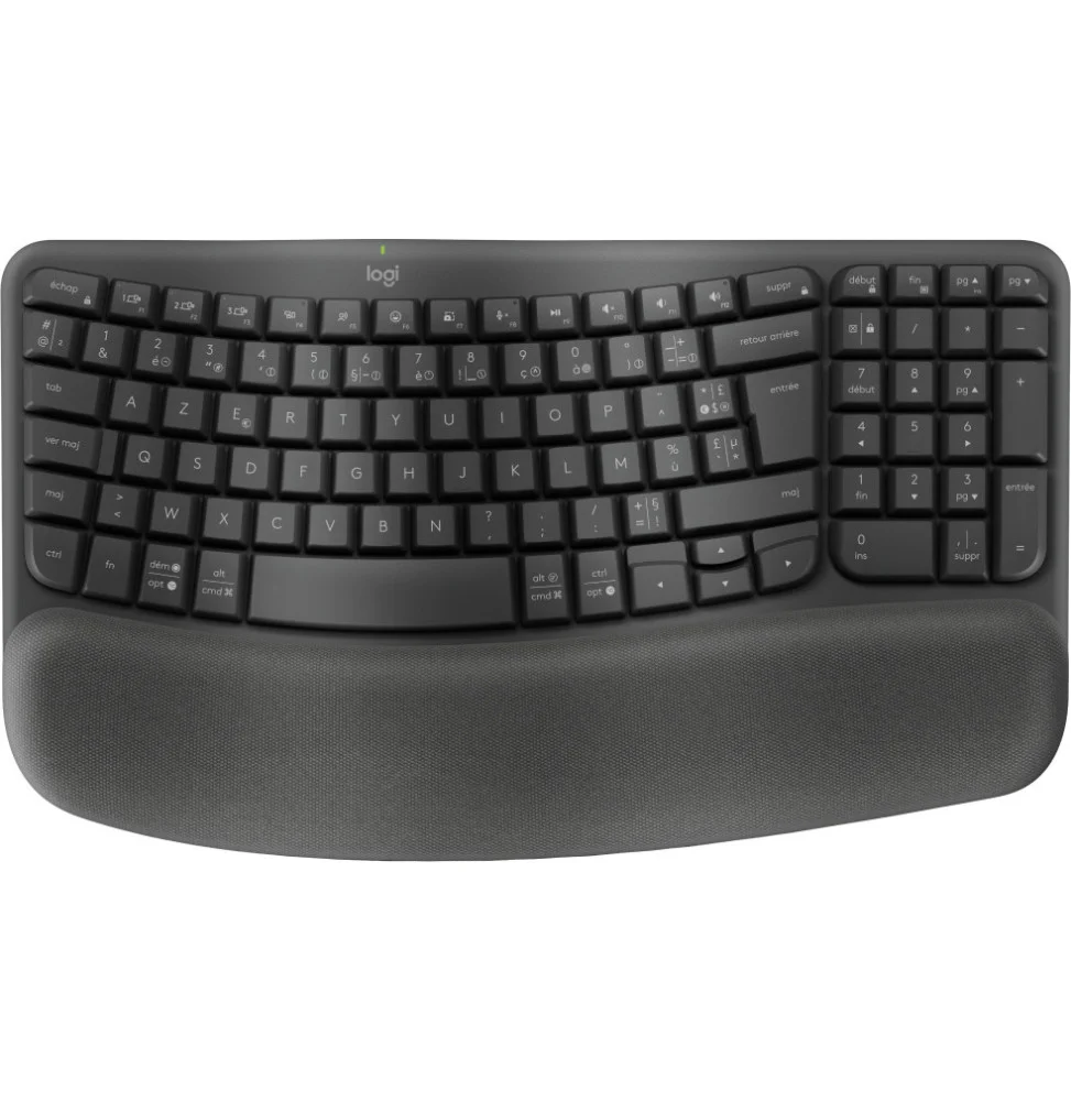 logitech-wave-keys-clavier-rf-sans-fil-bluetooth-azerty-francais-graphite-920-012286.webp Logitech Wave Keys clavier RF sans fil + Bluetooth AZERTY Français Graphite (920-012286) – Image 1