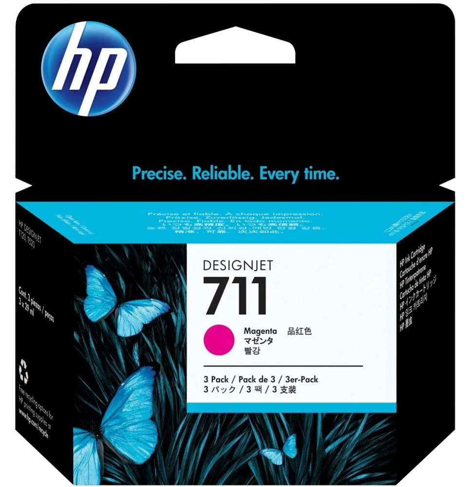 lot-de-3-cartouches-d-encre-magenta-29-ml-hp-711-cz135a.webp HP 711 Magenta - Pack de 3 cartouche d'encre HP d'origine (CZ135A) – Image 1