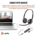 Micro-casque POLY Blackwire 3225 stéréo USB + Connexion 3,5 mm (8X229AA) – Image 4
