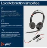 Micro-casque POLY Blackwire 5220 stéréo USB-C + connexion 3,5 mm + adaptateur USB-C/A (8X231AA) – Image 6