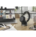 Micro-casque sans fil Jabra Evolve2 75 USB-A UC avec socle de recharge - Noir (27599-989-989) – Image 7