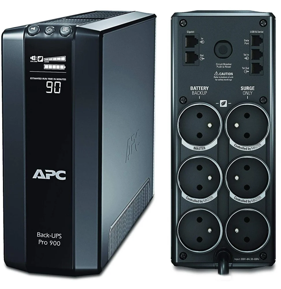 onduleur-apc-back-ups-rs-900va-230v-line-interactive.webp Onduleur Line-interactive APC Pro BACK-UPS BR900G-FR - 540 W / 900 VA - 6 prises FR – Image 1