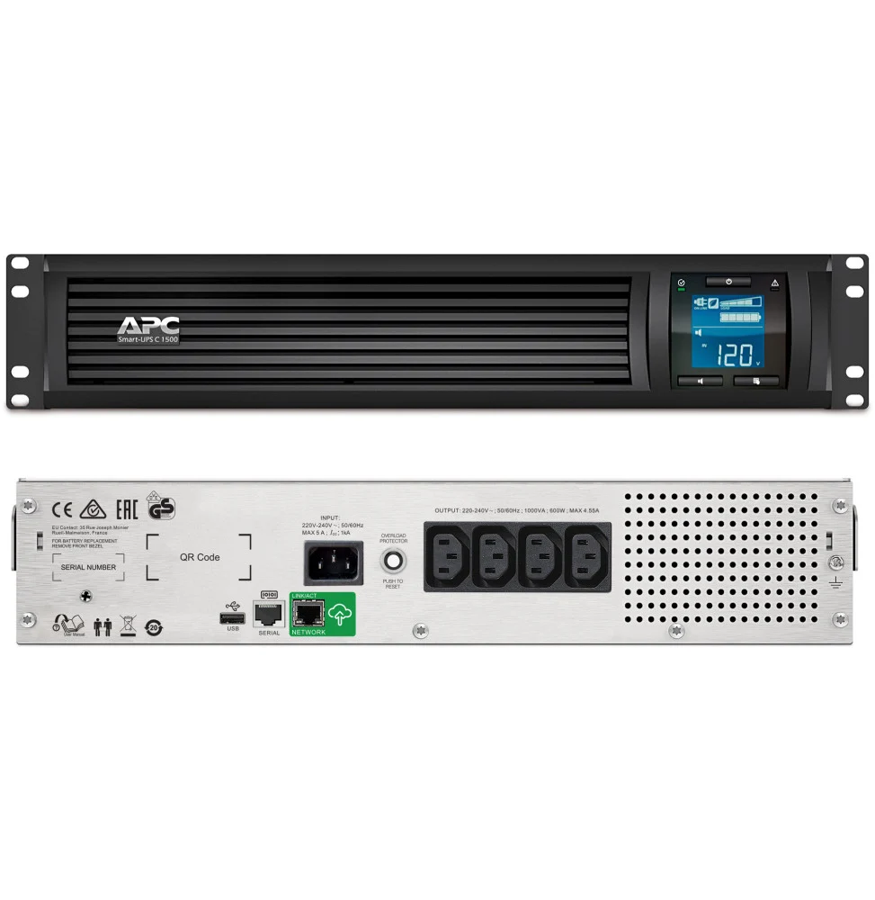 onduleur-line-interactive-apc-smart-ups-smc-230v-1500va-rack-smartconnect-smc1500i-2uc.webp Onduleur Line-interactive APC Smart-UPS SMC SMC1500I-2UC - 900 W / 1500 VA - 4 prises C13 – Image 1