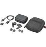 POLY Écouteurs noir charbon Voyager Free 60 UC +adaptateur USB-C BT700 + étui de charge de base (7Y8H4AA) – Image 4