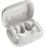 POLY Écouteurs sable blanc Voyager Free 60 UC + adaptateur USB-A BT700 + étui de charge de base (7Y8L3AA) – Image 2