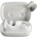 POLY Écouteurs sable blanc Voyager Free 60 UC + adaptateur USB-A BT700 + étui de charge de base (7Y8L3AA) – Image 5
