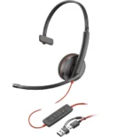 POLY Micro-casque Blackwire 3210 monaural USB-C + adaptateur USB-C/A (8X214AA)