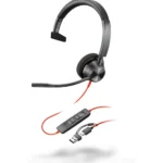 POLY Micro-casque Blackwire 3310 monaural USB-C + adaptateur USB-C/A (8X215AA)