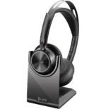 POLY Voyager Focus 2 Microsoft Teams Certified USB-C-C Headset +USB-C/A Adapter +Charging Stand (9T9J6AA) – Image 3