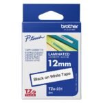 Cassette à ruban Brother TZe-231 - Noir sur blanc, 12 mm de large / 8 m de long