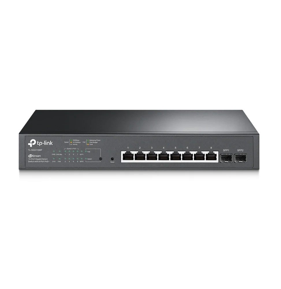 smart-switch-tp-link-tl-sg2210mp-jetstream-10-ports-gigabit-avec-8-ports-poe.webp Switch Smart TP-Link TL-SG2210MP JetStream 10 ports Gigabit avec 8 ports PoE+ – Image 1