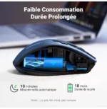 Souris sans fil Ugreen Design Ergonomique 2.4 - Blue (15064) – Image 5