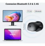 Souris sans fil Bluetooth Ugreen Silencieuse Ergonomique 2,4GHz (90395) – Image 2
