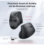 Souris sans fil Ugreen Vertical M571 Ergonomique 2.4GHz - Noir (55916) – Image 7