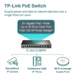 Switch Administrable TP Link TL-SG1210MPE 9 ports Gigabit RJ45 et 1 port combo Gigabit SFP / RJ45 - PoE 123 W – Image 4