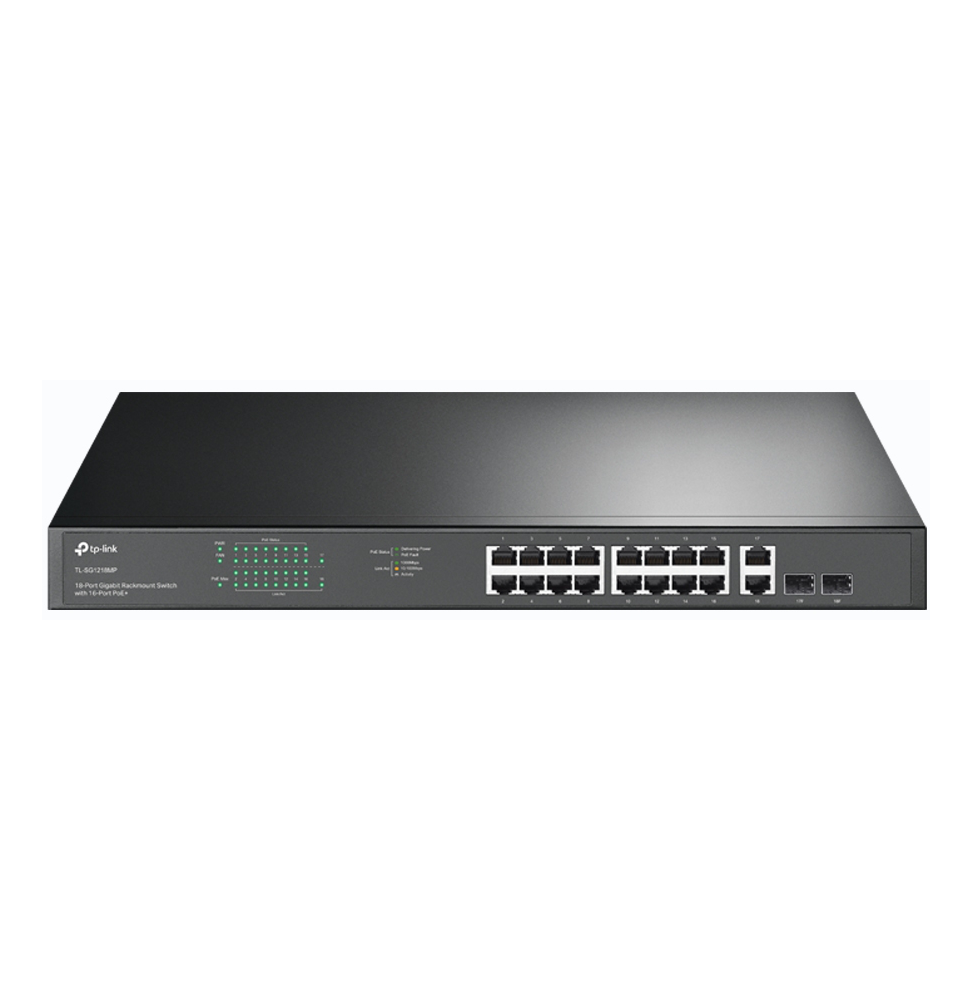 switch-tp-link-tl-sg1218mp-18-ports-gigabit-rackable-avec-16-poe.png Switch TP-Link TL-SG1218MP 18 ports Gigabit rackable avec 16 PoE+ – Image 1