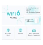 Système Mesh WiFi 6 TP-Link Deco X50 AX3000 pour toute la maison 3 packs (DECOX50_3-PACK) – Image 3