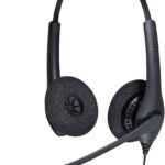 Micro-casque Jabra Biz 1500 Duo - Antibruit + Cordon intelligent universel Jabra GN1200CC - 2 mètres (1519-0154 + 88011-99)